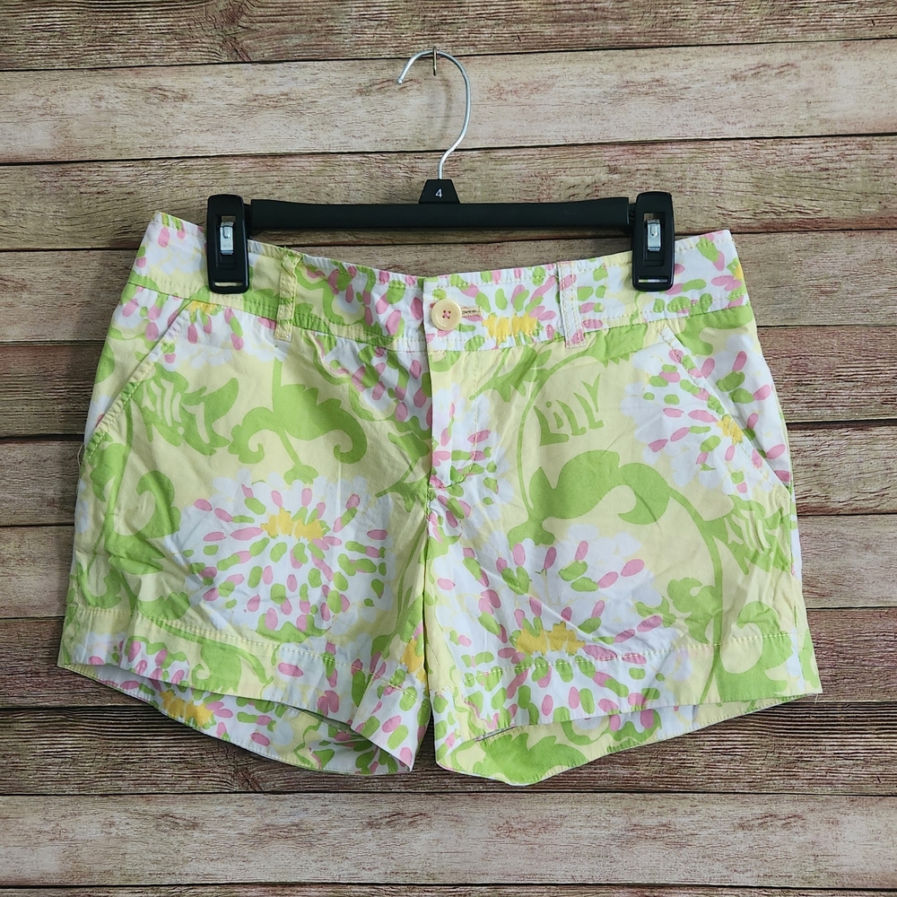Lilly Pulitzer Women's Lime Green Floral Shorts
